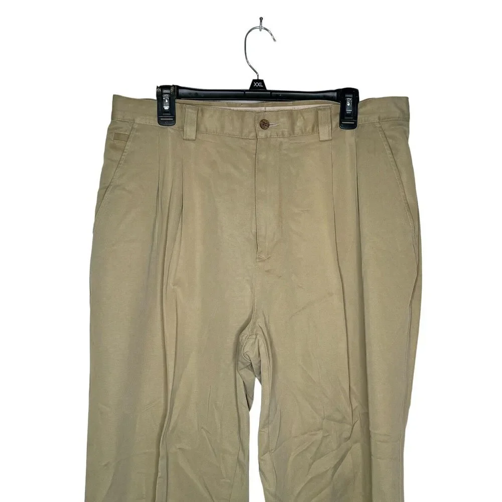 Tommy Bahama Men's Pants Chino Pleated Hi-Rise Straight Leg Relax Beige Size 36‎